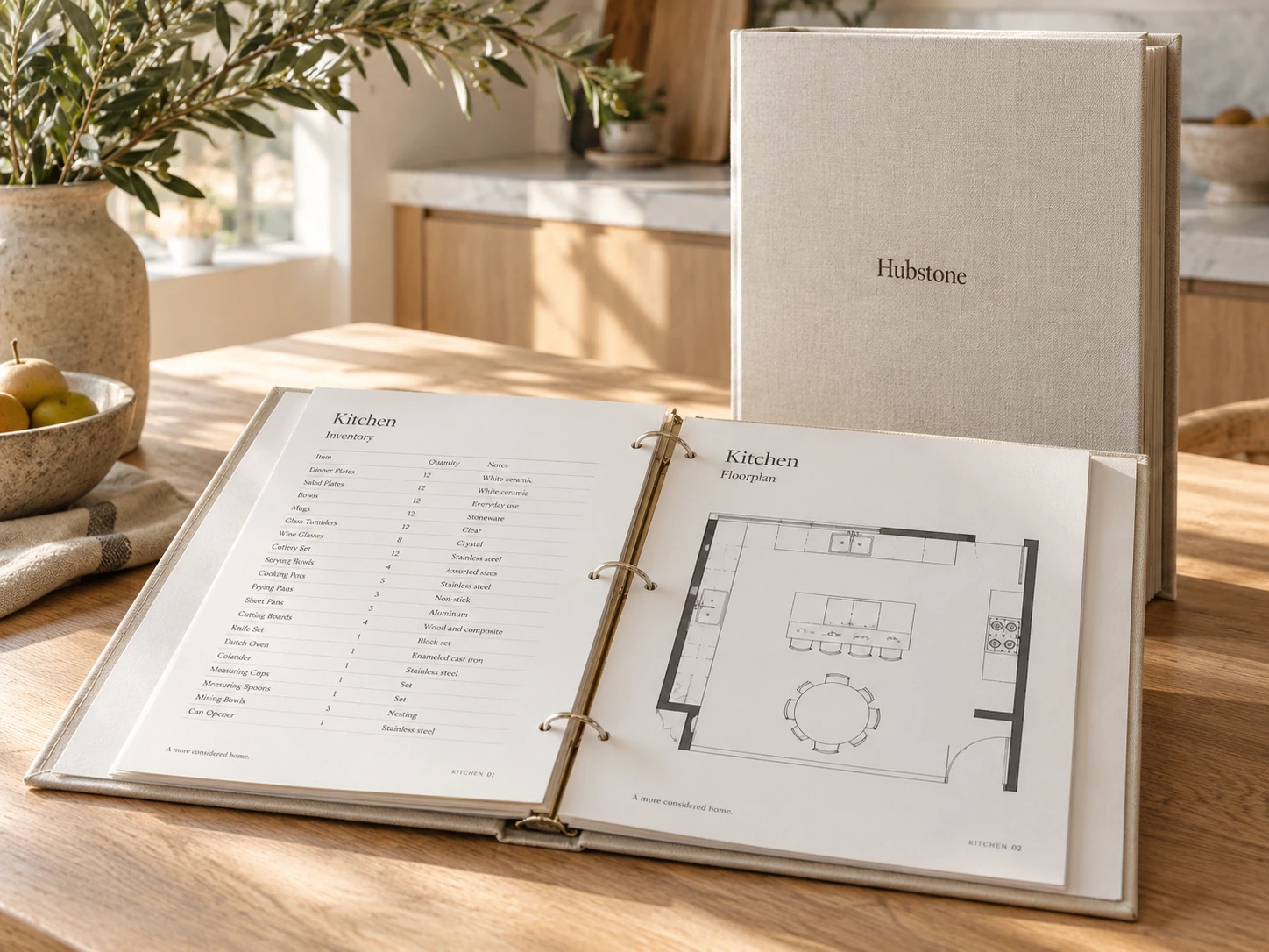 Linen Hubstone binders with completed home records