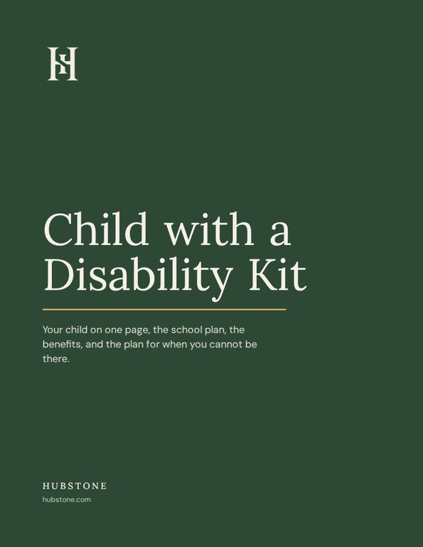 First page of the Child with a Disability Kit