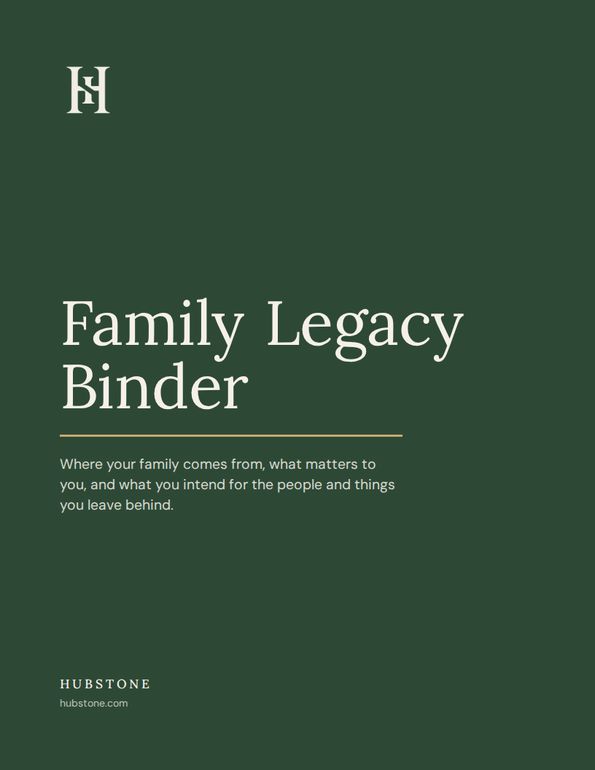 First page of the Family Legacy Binder